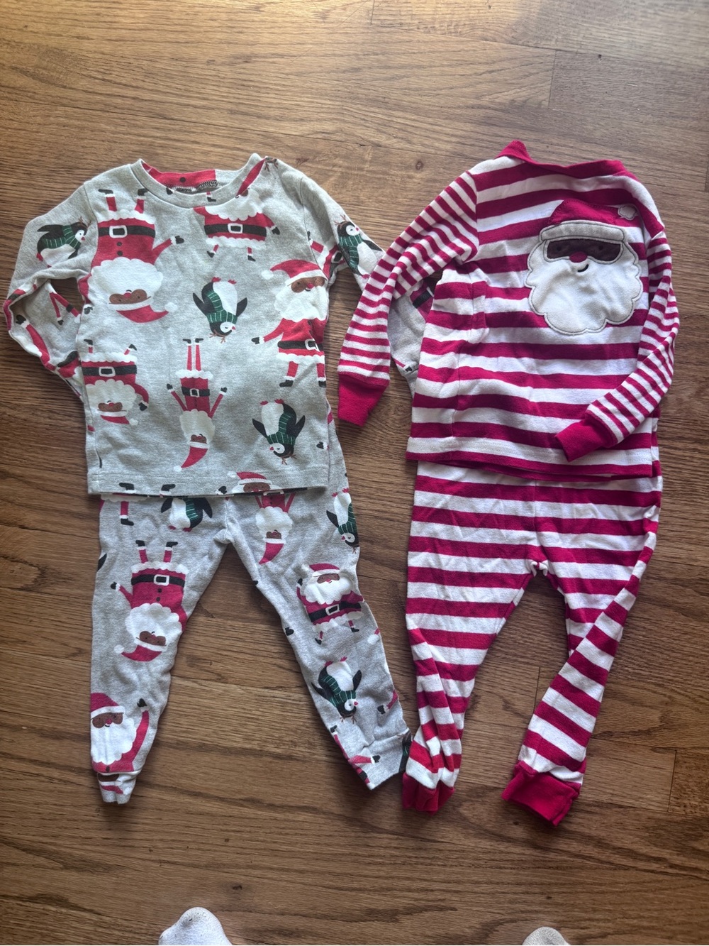 Carter's Holiday Santa Pajama Sets - Red, Green & White